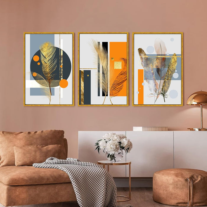 Blue Australian Canvas Painting For Home Décor (17x23 Inch, Set Of 3)