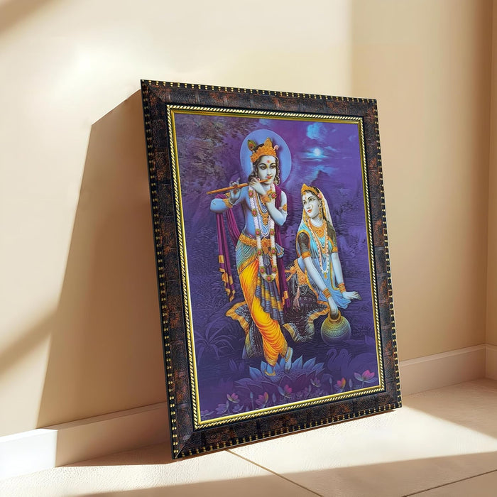 Framed 5D/3D Wall Art Print Poster Religious Painting for Home Décor, Mandir, Living Room & Office Decoration (14.3x18.2 Inch)