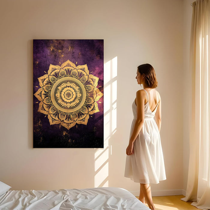Abstract Stretched Canvas Multicolor Wall Art Painting Floral Mandala Digital Painting ‰ÛÒ 22x34 Inch