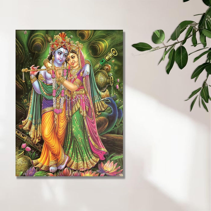 Spiritual Stretched Canvas Pooja room Temple Wall Art Print Painting on Stretched-Canvas (30x41 CM)