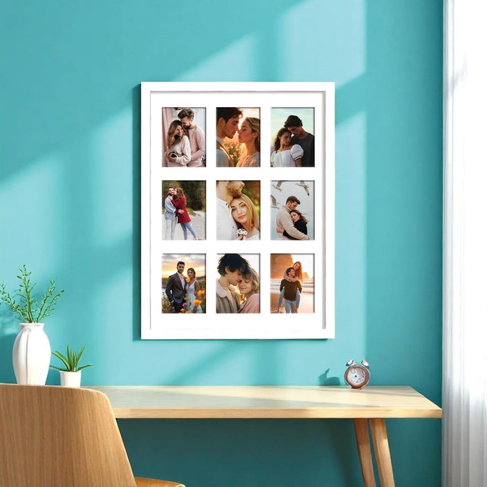 Photo Frame Collage 7x10 cm Photos Display 9 Openings Wall Mounting Home Décor, Photo-Frame (34x44 cm)
