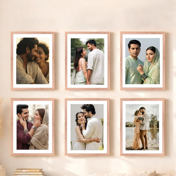 Premium White Photo Frame Set of 6 for Living Room | Classic Wooden Picture Frames for Photos, Artwork & Kids Room | Wall Décor (8x10 Inch)