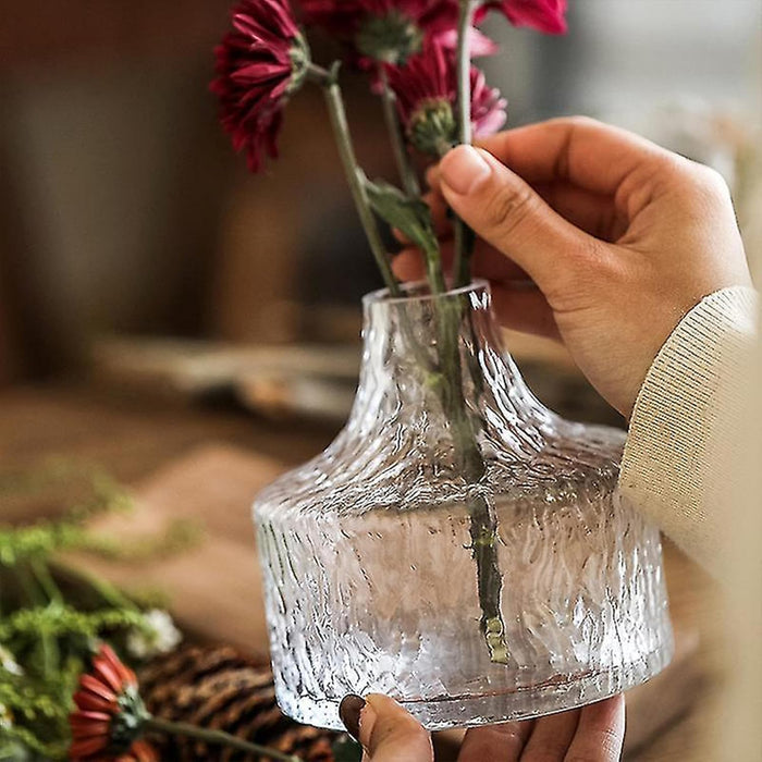 Glass Flower Vase for Modern Decorative Flower and Plants for Table Centerpiece Decoration (11x11 cm)