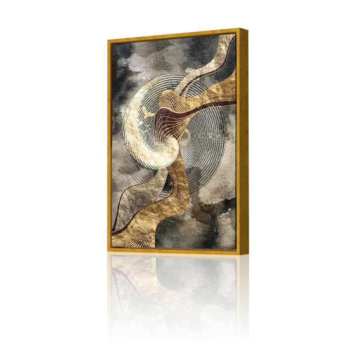 Canvas Painting Golden Fish Framed Decorative Wall Art For Living Room (Size:23x35 Inch)