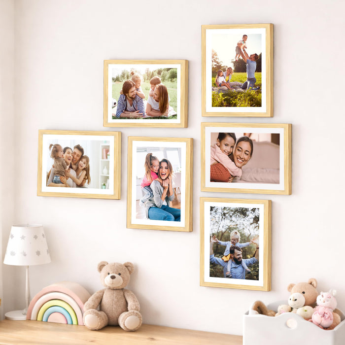 Art Street Family Photo Frame Set of 6 for Wall Decor, Wooden Finish Collage Picture Frames for Living Room, Bedroom & Home Decoration, Multi-Size Wall Hanging Gallery Frame Set, (Size, 4x6 Inch)