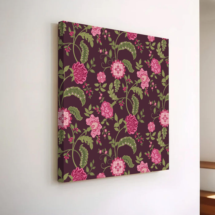 Mughal Flower Miniature Painting for Wall Decoration | Flower Canvas Wall Painting for Living Room, Bedroom, Home and Office Wall Decor (56x56 Cm)