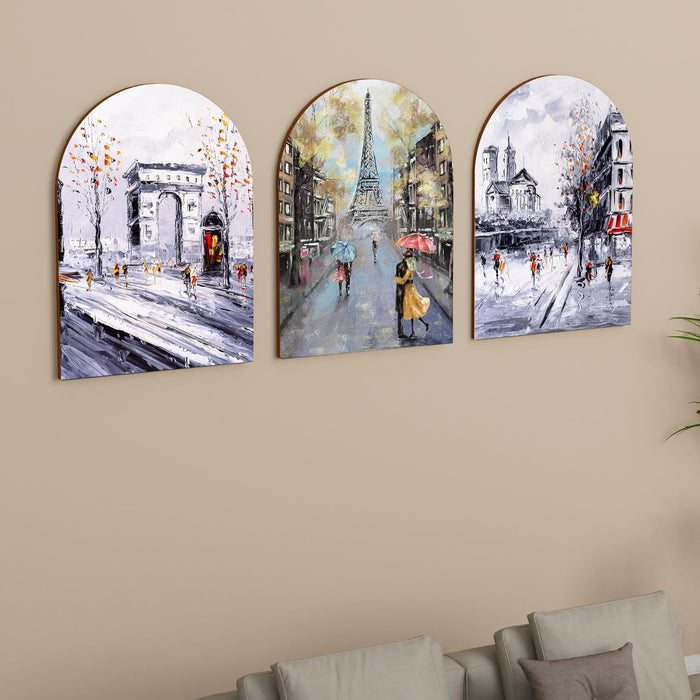 MDF Wall Art Prints Tropical leaf, Modern Home Décor (Set of 3, Size: 16x22 Inch)