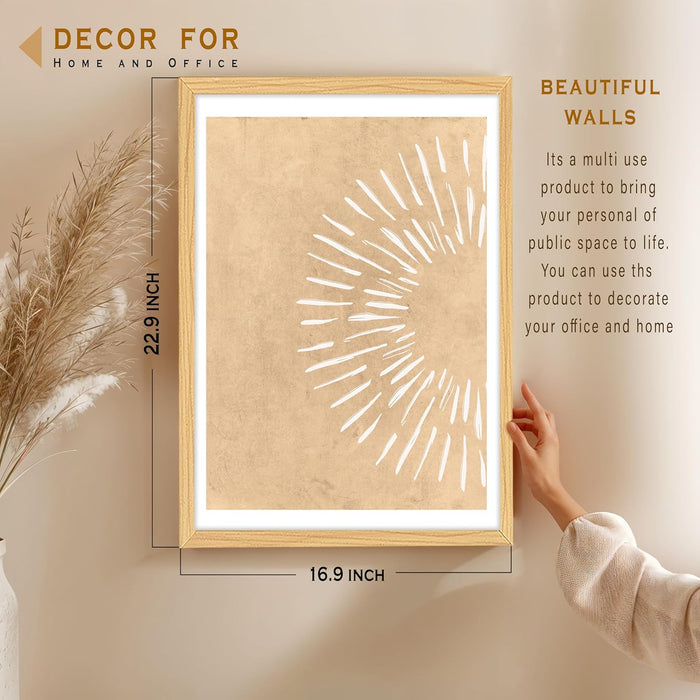 Boho Sun Minimalist Wall Painting, Bohemian Large Wall Art Painting  (16.9x22.9 Inches)