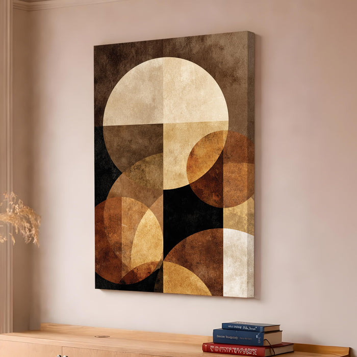 Modern Abstract Stretched Canvas Painting For Living Room | Retro Geometric Stretched Canvas Wall Art For Livingroom Home Decor, Bedroom, Hallway's, Office, Hotel - 56x86 cm