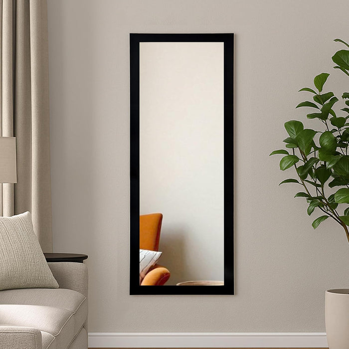 Bathroom Wall Mirror, Black Wall Mount Rectangular Makeup Mirror, Decorative Looking Glass with Frame Inner Size 12x36 Inch Outer (15x39 Inch)