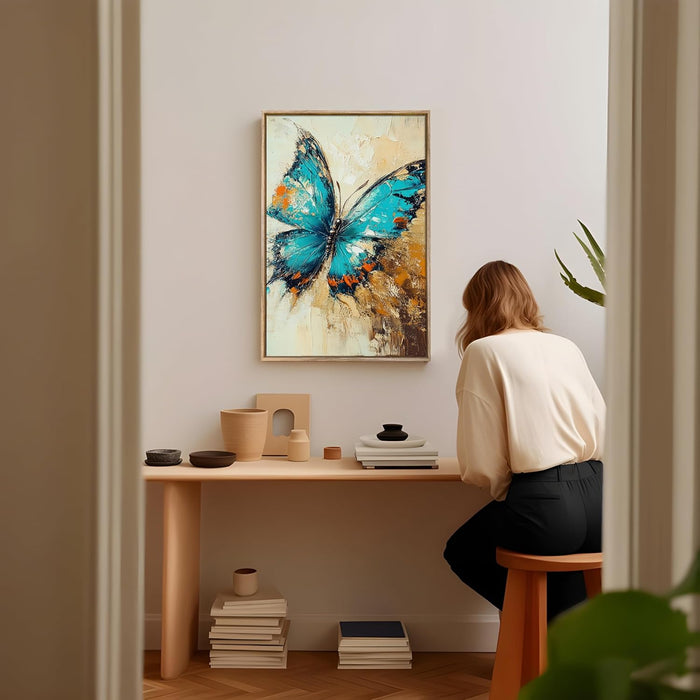 Large Canvas Painting Panel Framed Wall Art Print Butterfly Framed Luxury Paintings for Home Décor (Lavender, 23x35 Inch)