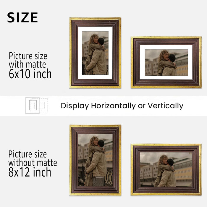 Wooden Cave Design Photo Frame Set of 9 | Black Picture Frames for Photos, Artwork & Certificates | Wall Décor for Living Room & Home (11x14 Inch)