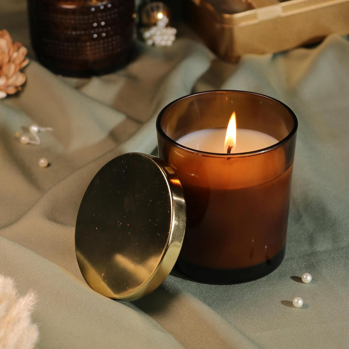 Mogra Scented Soy Wax Glass Votive Candle for Diwali Gifting | Glass Jar, Premium Collection Candle (Mogra)