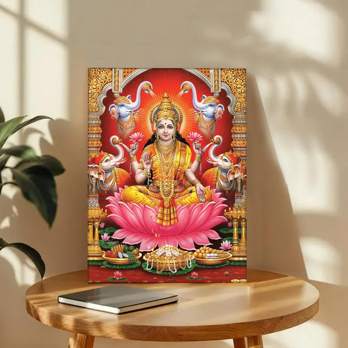 Spiritual Stretched Canvas Pooja room Temple Wall Art Print Painting on Stretchd-Canvas Suits for Pooja-room, Mandir, Hallways, Living Room, Office (30x41 CM)
