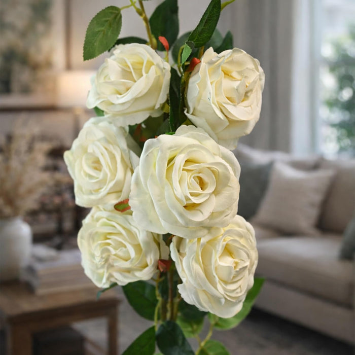 Art Street Artificial White Rose Flower Stems Bunch for Home Decor |