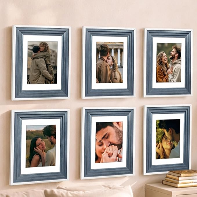 Premium White Photo Frame Set of 6 for Living Room | Classic Wooden Picture Frames for Photos, Artwork & Kids Room | Wall Décor (8x10 Inch)