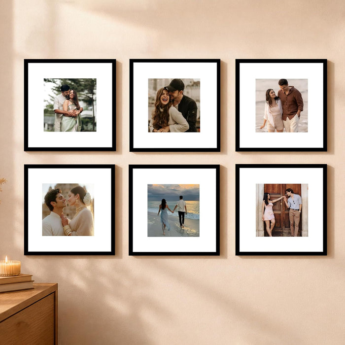 Premium White Photo Frame Set of 6 for Living Room | Classic Wooden Picture Frames for Photos, Artwork & Kids Room | Wall Décor (8x10 Inch)