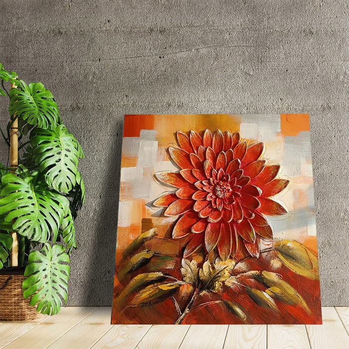 Canvas Floral Hand Painted Wall Painting On Wood Decorative Wall Art Original Oil Painting For Home Wall Decoration 31 X 31 Inch