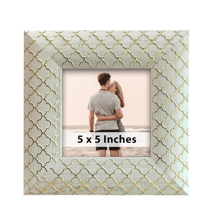 Photo Frame for Tabletop | Plexiglass, Frame for Home and Office Decoration (White, 5x5 Inch)