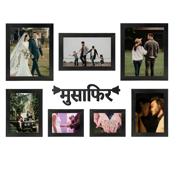 Wall Photo Frame for Home Décor (Set of 6), Plexiglass, with Hindi Quotes Photo Frame (3 pcs- 8x10 Inches, 3 pcs-6x8 Inches)