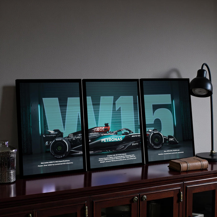 Framed Racing Motorsports Wall Painting | Modern Race Car Wall Art Painting for Bedroom, Living Room, Office and Home Wall Decoration (Set of 3, 33x45 cm)