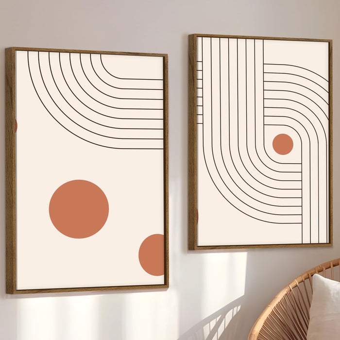 Boho Geometric Abstract Canvas Wall Painting Bohemian Large Wall Art Painting for Living Room Decoration, Stylish Large Wall Art Print for Wall Decor (Set of 2, 58x89 cm)