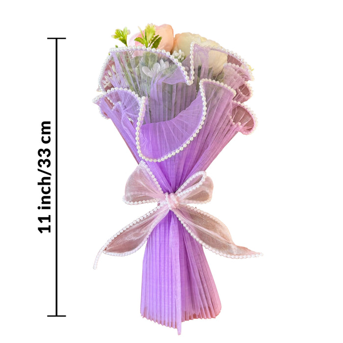 Art Street Artificial Rose Bouquet Pink and White, Fake Flower Arrangement for Valentine’s Day Gift 2026, Romantic Gift for Women Men Couple, Flowers for Anniversary Birthday Home Decor, 33 cm