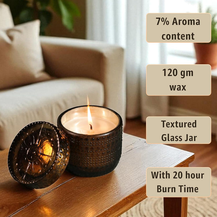 Oudh Scented Soy Wax Glass Votive Candle for Diwali Gifting | Glass Jar, Premium Collection Candle (Oudh)