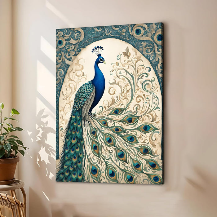 Abstract Stretched Canvas Multicolor Wall Art Painting Peacock Classic Digital Painting ‰ÛÒ 22x34 Inch