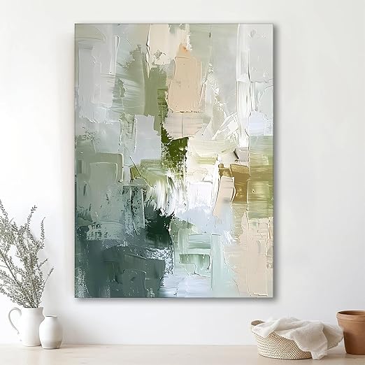 Abstract Artwork of a Leaf as Tree in Orange, Brown, and Beige | Digital Painting On Canvas Stretched on Wood (16x22 Inch)