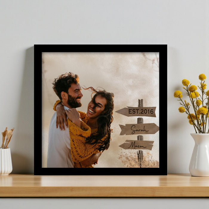 Art Street Customized Gifts for Couple Anniversary Photo Frame Personalized Valentine Gift for Couple, Wife, Husband and Anniversary (11x11 Inch)