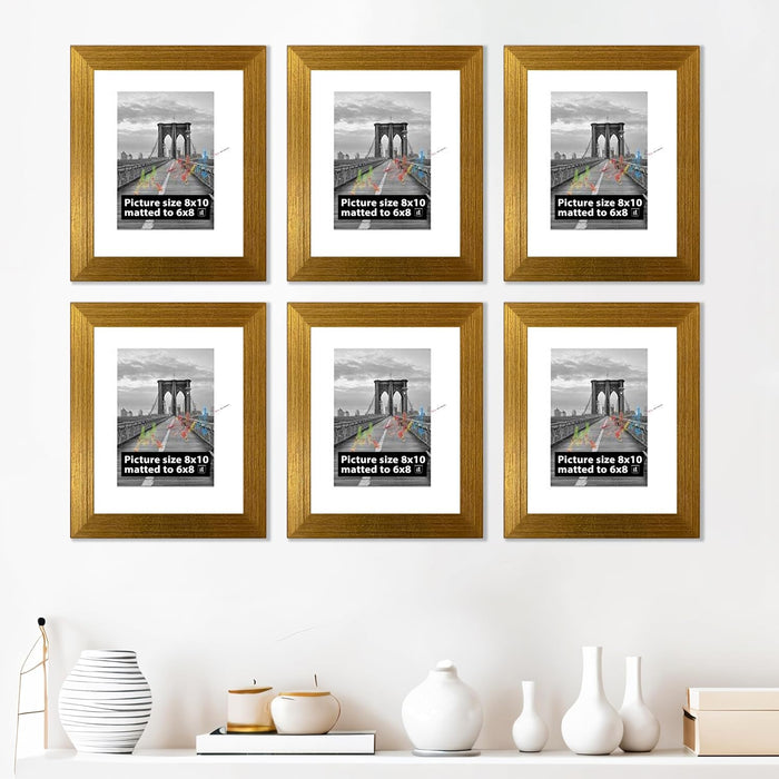 Premium White Photo Frame Set of 6 for Living Room | Classic Wooden Picture Frames for Photos, Artwork & Kids Room | Wall Décor (8x10 Inch)