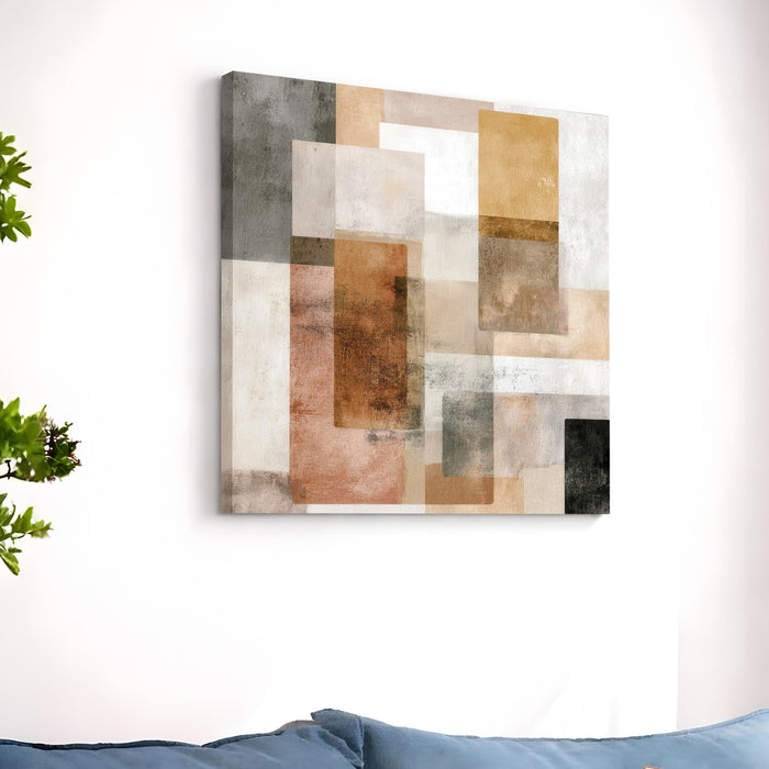 Modern Abstract Stretched Canvas Wall Art Painting For Living Room, Large Minimalist Poster on Stretched Canvas for Living Room, Office & Bedroom Decor (56xx56 cm)