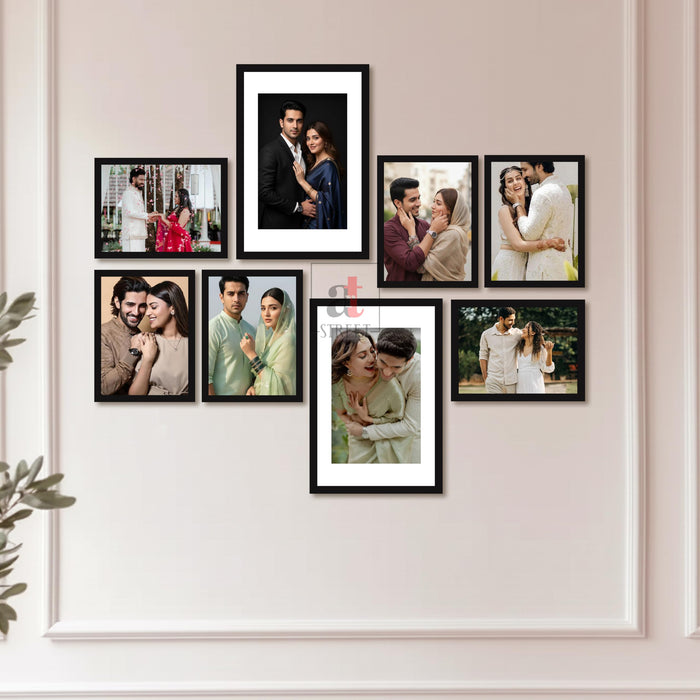 Art Street Photo Frame Set of 8 Black Wall Decor Collage Display Hanging Family Picture Frames Gallery Collection Decor Items Wall Mount Frames Birthday Anniversary Gift, 8x12 and 12x16 In
