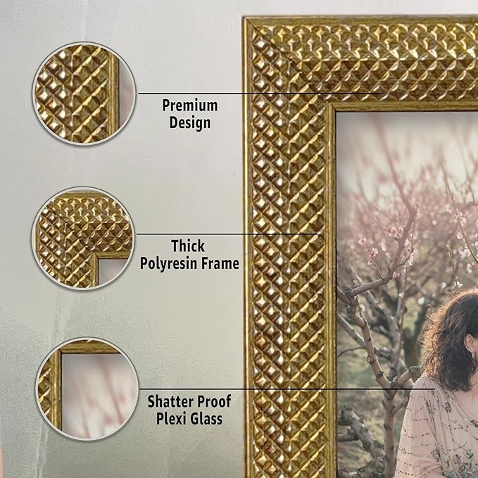 Photo Frame for Table, Plexi Glass, Engineered Wood Photo Frame.