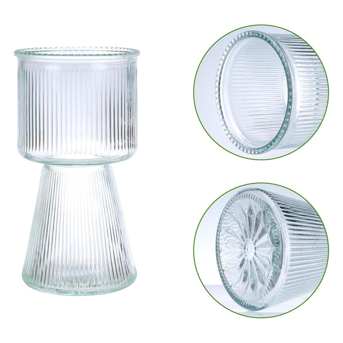 Glass Flower Vase for Modern Decorative Flower and Plants for Table Centerpiece Decoration (10x19 cm)