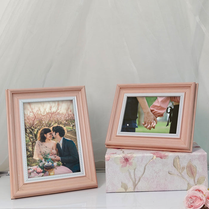 Photo Frame for Table, Plexi Glass, Engineered Wood Photo Frame (Pink)