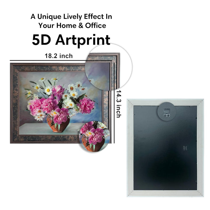 Framed 5D/3D Wall Art Print Poster Beautiful Painting for Home & Office Decoration (14.3x18.2 Inch)