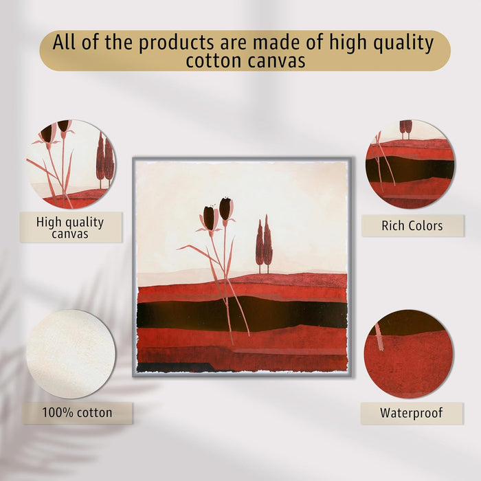 Abstract Landscape Tonalism Pattern Wall Art Painting Set of 4 | Digital Print (12 x12Inches)