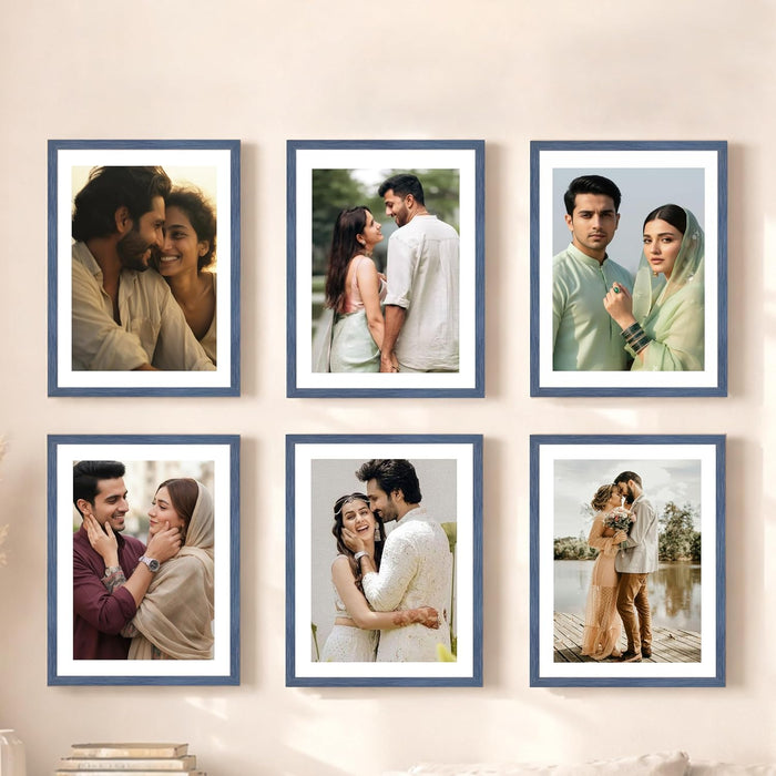 Premium White Photo Frame Set of 6 for Living Room | Classic Wooden Picture Frames for Photos, Artwork & Kids Room | Wall Décor (8x10 Inch)