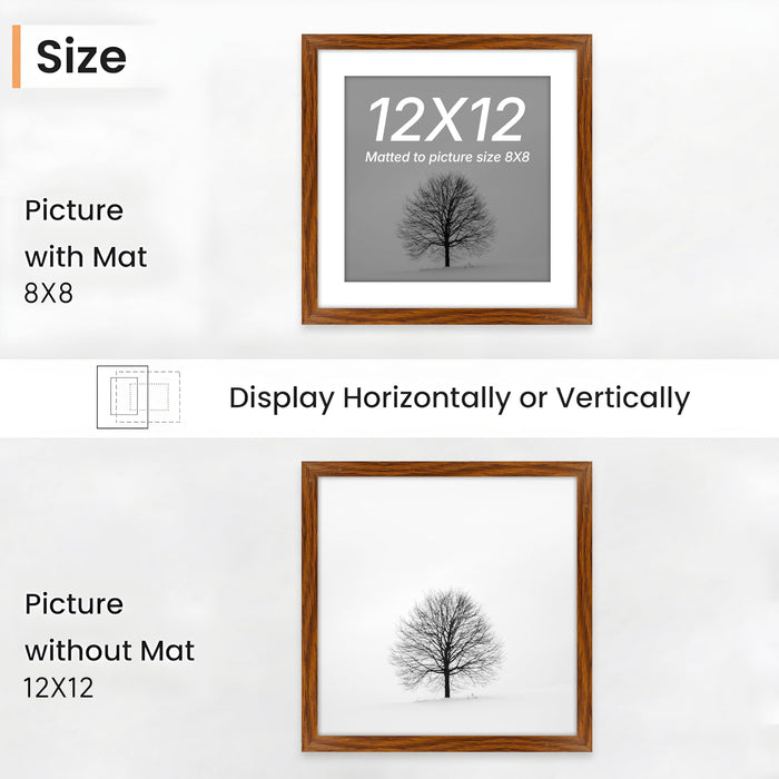 Art Street Premium Photo Frame for living room, Classic Aesthetic Design Photo Frames for Photograph, Art Work, Kids Room Set of 6 (12x12 Inch, Brown)