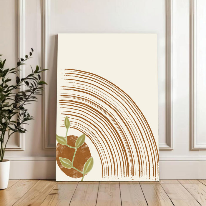Abstract Rainbow theme Stretched Canvas Wall Art Modern Boho Illustration Painting for Home & Office Wall Decor, (16x22 Inch)