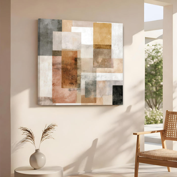 Modern Abstract Stretched Canvas Wall Art Painting For Living Room, Large Minimalist Poster on Stretched Canvas for Living Room, Office & Bedroom Decor (56xx56 cm)