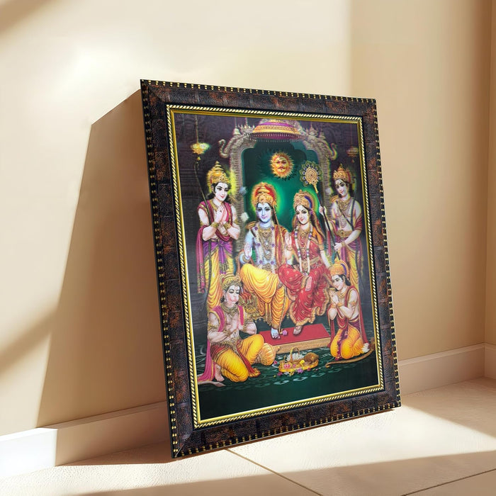 Framed 5D/3D Wall Art Print Poster Religious Painting for Home Décor, Mandir, Living Room & Office Decoration (14.3x18.2 Inch)