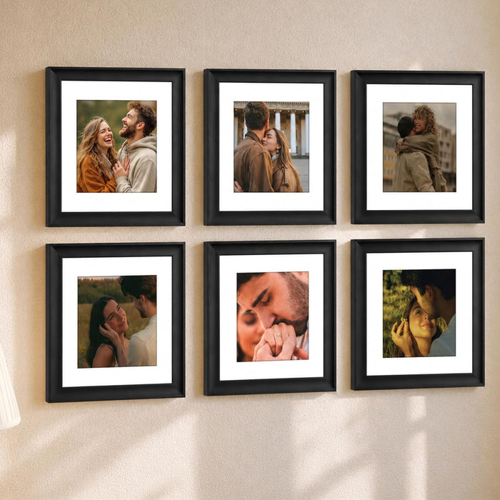 Premium White Photo Frame Set of 6 for Living Room | Classic Wooden Picture Frames for Photos, Artwork & Kids Room | Wall Décor (8x10 Inch)