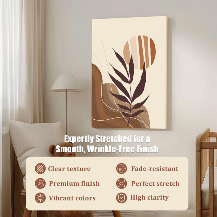 Abstract Desert Nature Sun Stretched Canvas Wall Art Modern Boho Illustration Painting for Home & Office Wall Decor, (16x22 Inch)
