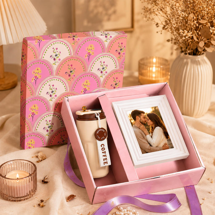 Art Street Rakshabandhan Gift Hamper Set for Brother | Premium Coffee Tumbler with Lid, 4x6 Inch Photo Frame & Reusable Acrylic Daily Planner with Marker