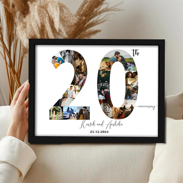Customized and Personalize Anniversary Gift with Date for the special people in your life | Anniversary Customized Photo with Frame (13x18 Inch)