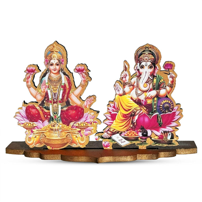 Art Street Pooja Mandir with Ganesh & Lakshmi Statue Wall Hanging For Home & Office Decor Engineered Wood Home Temple for Home, Office, Bedroom, Living Room, Dining Room, Kitchen, Bathroom, Hallway