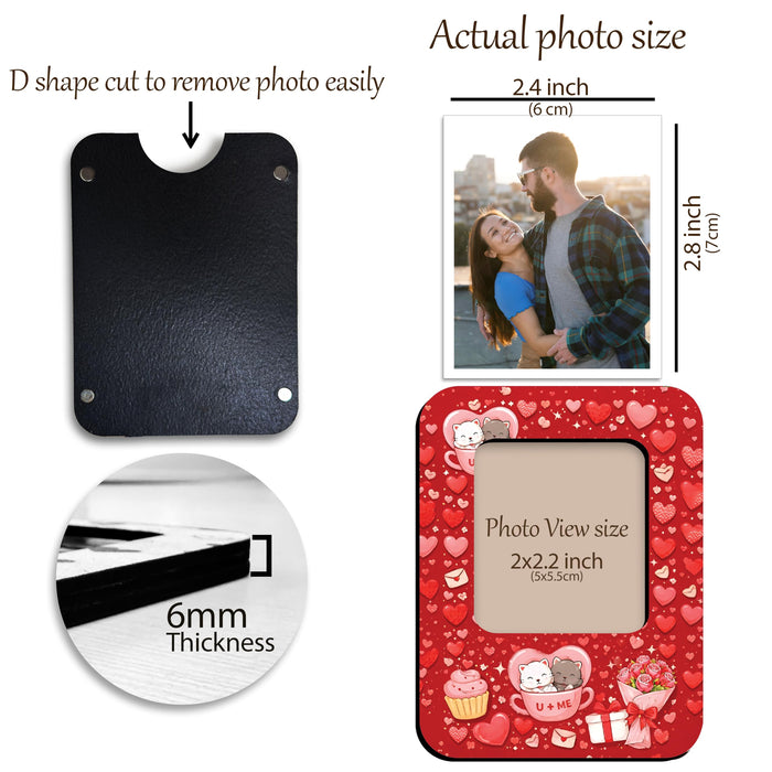 Valentine’s Day Gift for Couples Girlfriend Boyfriend Romantic Couple Gift Idea Love Token Anniversary Present U & Me Cats Photo Magnet Frame for 3x4 Picture Refrigerator 8x10 cm, Art Street